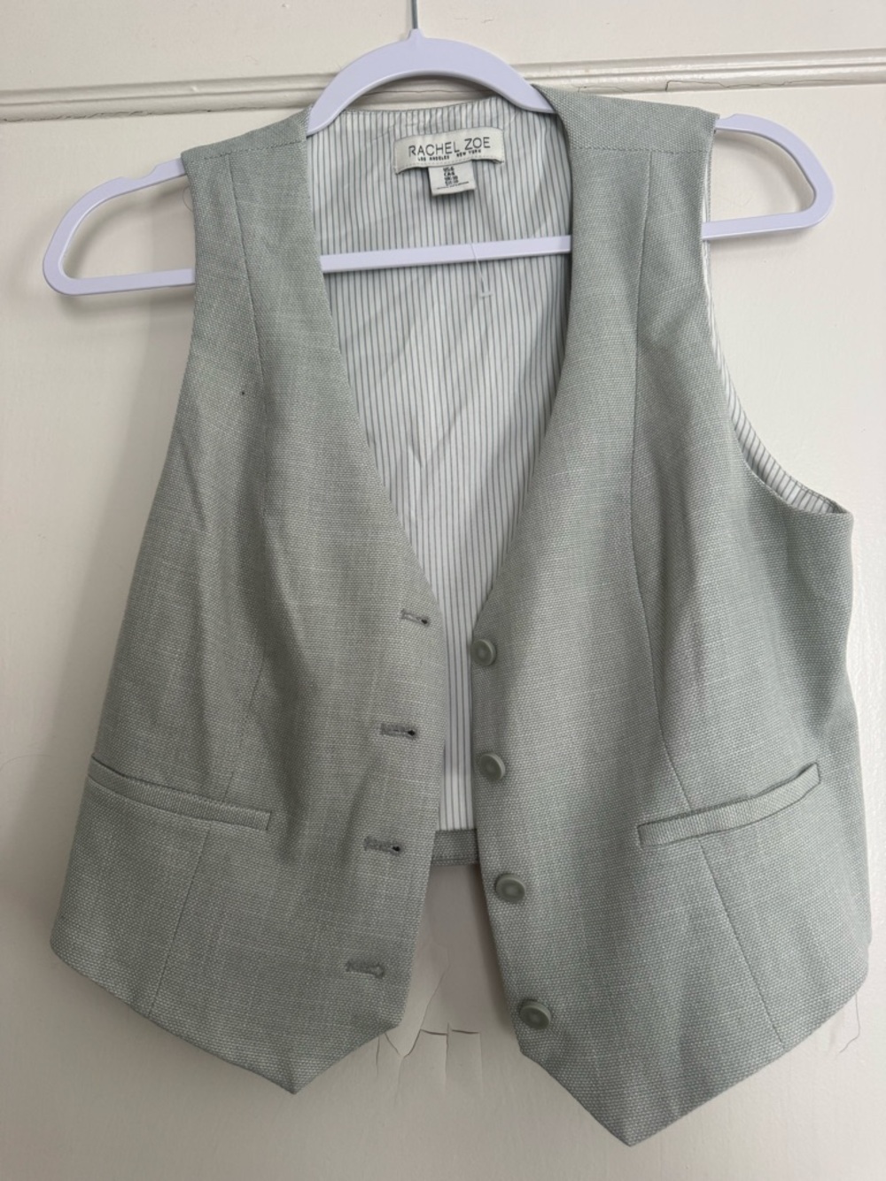 Rachel Zoe Pale Mint Textured Waistcoat Vest